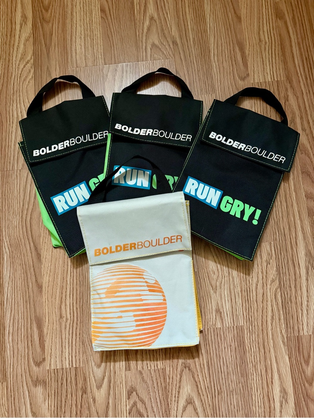 Branded Bolder Boulder 10K Run Lunch Bag - Black & Green / White & Orange